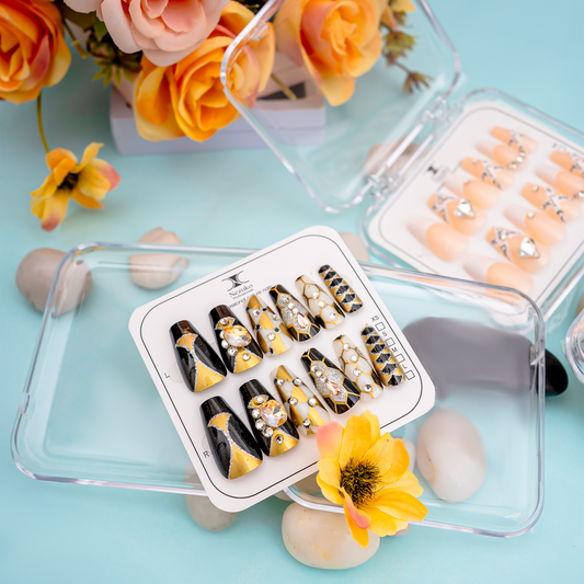 Golden Eclipse Nails