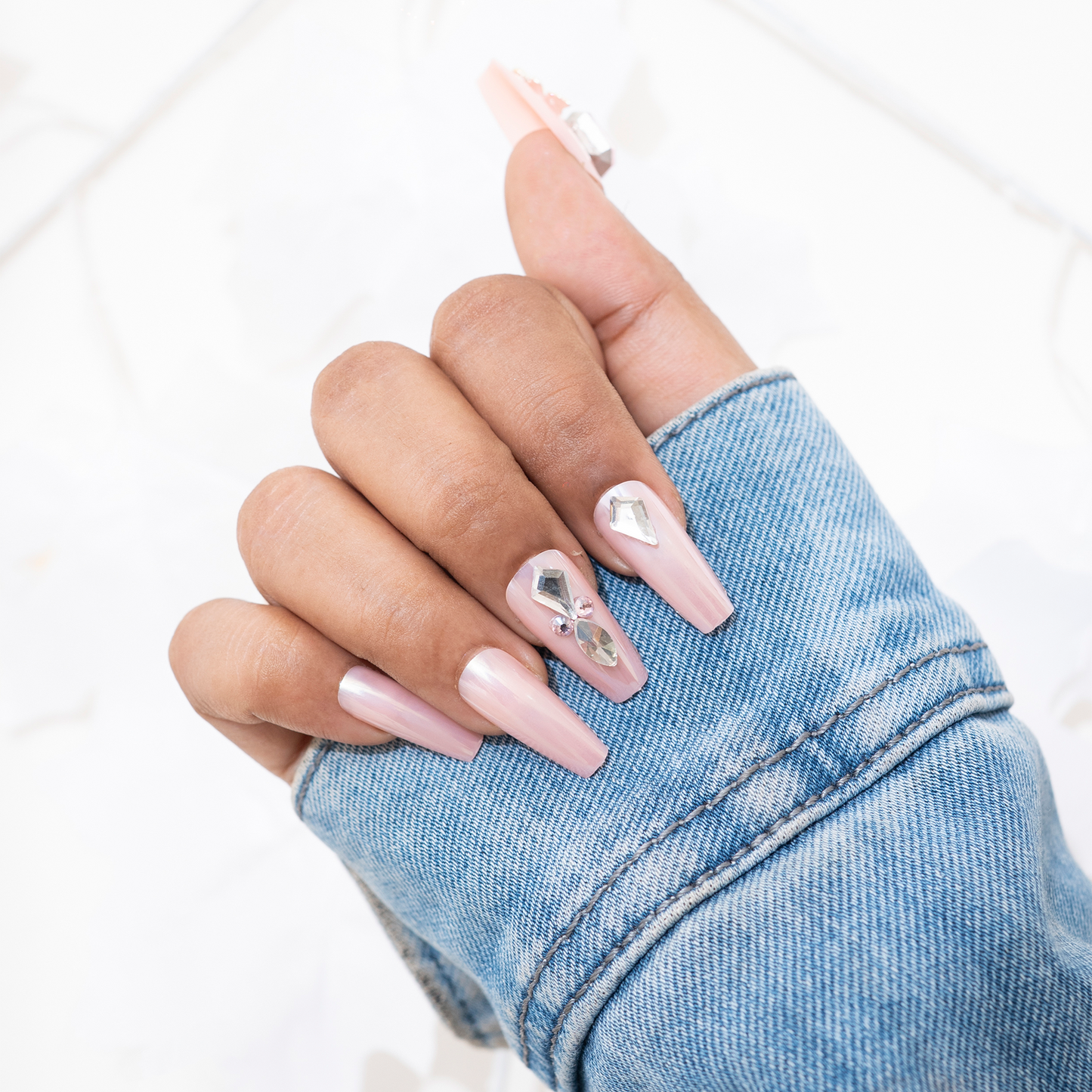 Rose Quartz Nails