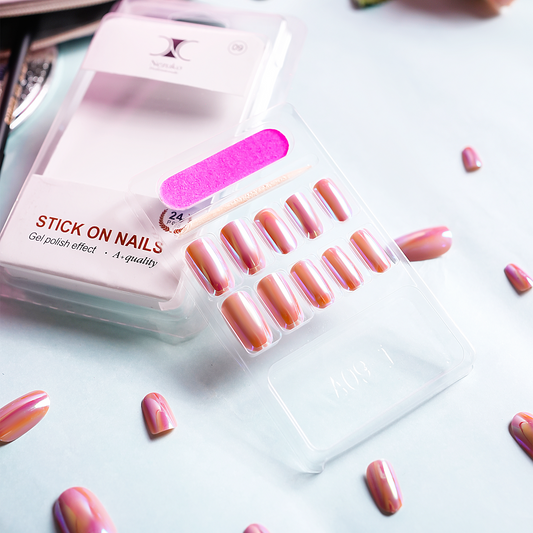 Frosty Aqua Chrome Nails