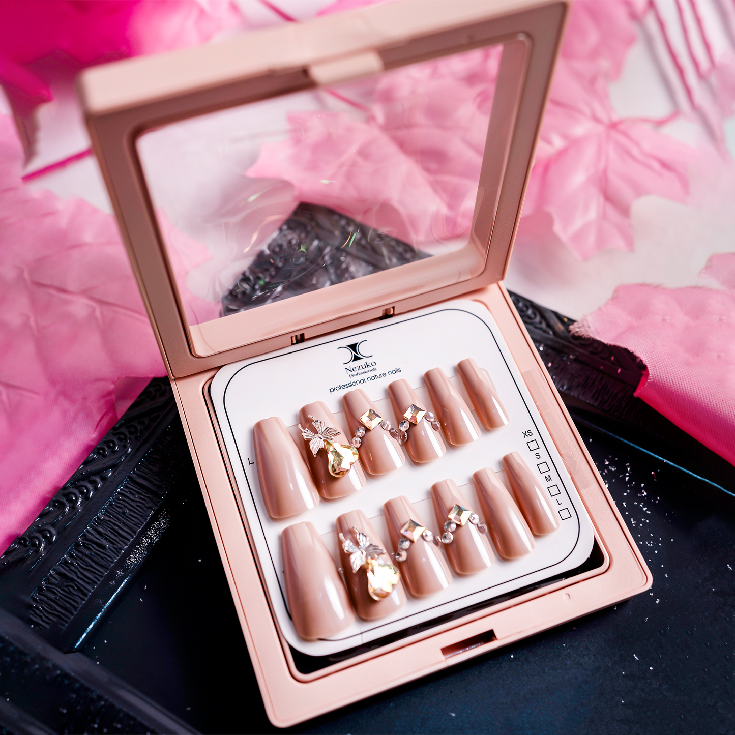 Peach Rose-Gold Nails