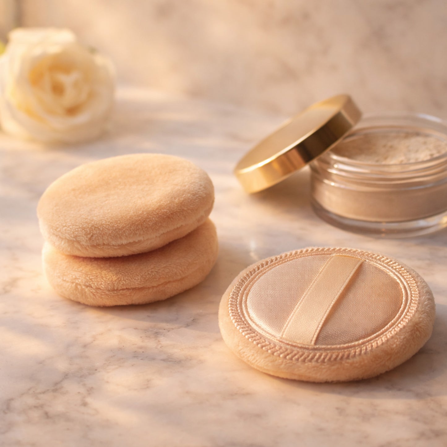 Classic Round Velvet Powder Puff