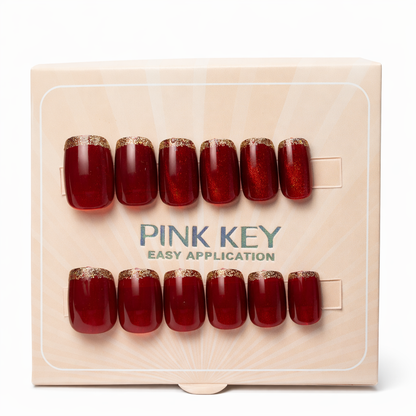Ruby Glow Press Nails