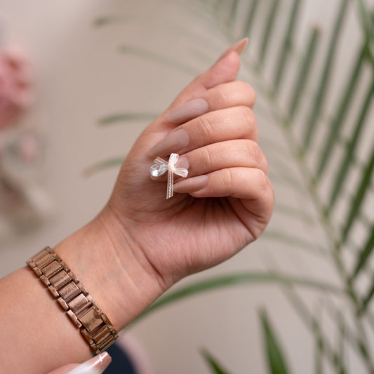 Soft Satin Bow Nails
