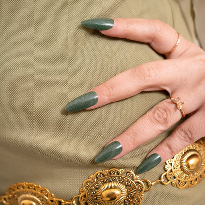Sage Shimmer Nails